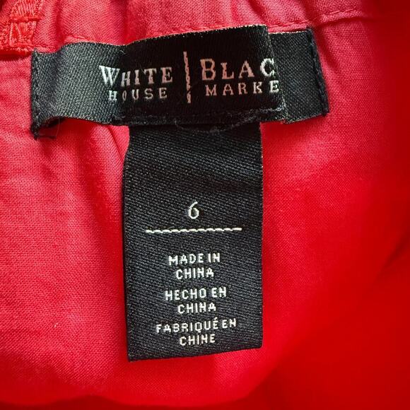 White House Black Market Hot Pink Strapless Eyelet Dress 6 Cotton Cocktail Party - Picture 6 of 7